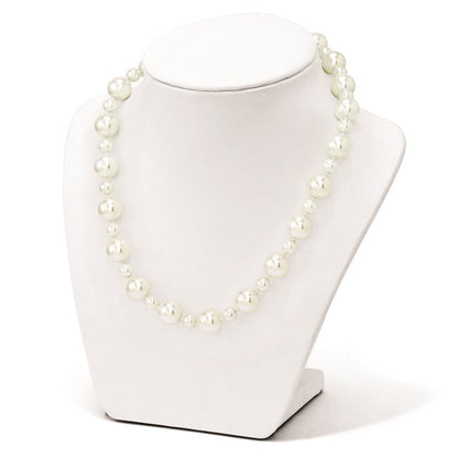 Sterlingsilber S Majestik Rhodiniert-pl 7&12mm Weiß Imitat Muschel Perle Hand Geknotet Neckla