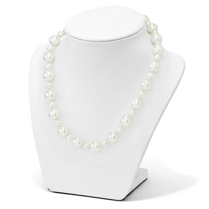 Sterlingsilber S Majestik Rhodiniert-pl 7&12mm Weiß Imitat Muschel Perle Hand Geknotet Neckla