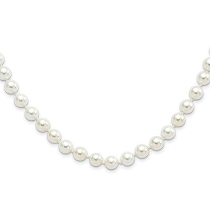 Sterlingsilber Majestik Rhodiniert 8-9mm Weiß Imitat Muschel Perle Hand-knotted Halskette