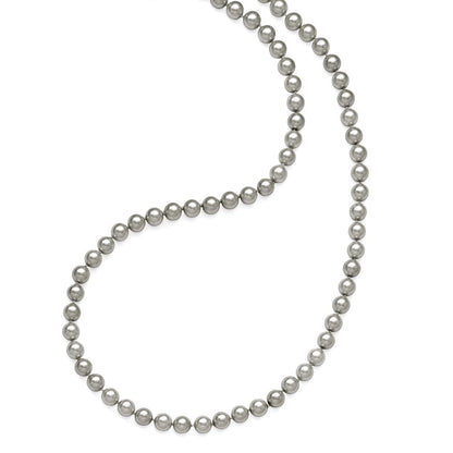 Non Metal Majestik 10-11mm Grau Imitat Muschel Perle Hand Geknotet Endlos Schieber-on Hand-knotted Halskette