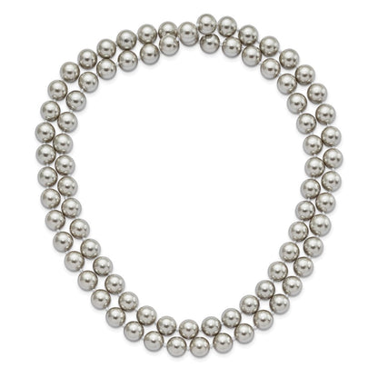 Non Metal Majestik 10-11mm Grau Imitat Muschel Perle Hand Geknotet Endlos Schieber-on Hand-knotted Halskette