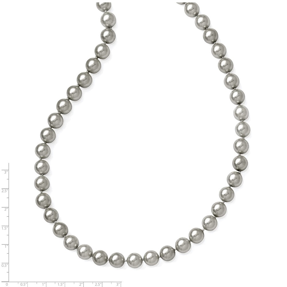 Non Metal Majestik 10-11mm Grau Imitat Muschel Perle Hand Geknotet Endlos Schieber-on Hand-knotted Halskette