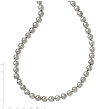 Non Metal Majestik 10-11mm Grau Imitat Muschel Perle Hand Geknotet Endlos Schieber-on Hand-knotted Halskette