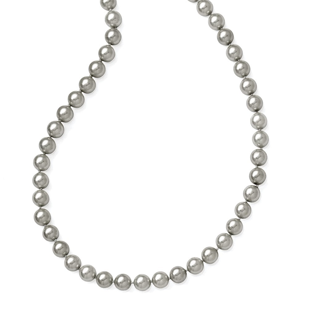 Non Metal Majestik 10-11mm Grau Imitat Muschel Perle Hand Geknotet Endlos Schieber-on Hand-knotted Halskette
