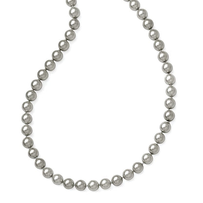 Non Metal Majestik 10-11mm Grau Imitat Muschel Perle Hand Geknotet Endlos Schieber-on Hand-knotted Halskette