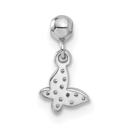 Sterlingsilber Mio Memento Zirkonia Hängend Schmetterling Charm
