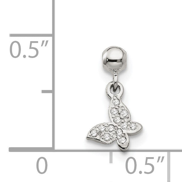 Sterlingsilber Mio Memento Zirkonia Hängend Schmetterling Charm