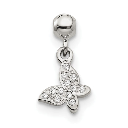 Sterlingsilber Mio Memento Zirkonia Hängend Schmetterling Charm