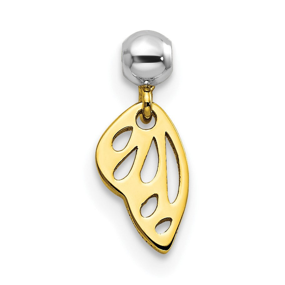 Sterlingsilber Mio Memento Rhodiniert Goldfarben Hängend Flügel Charm