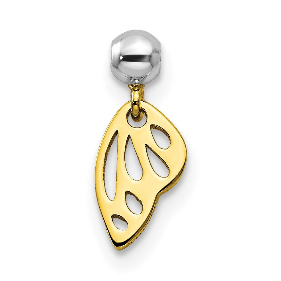 Sterlingsilber Mio Memento Rhodiniert Goldfarben Hängend Flügel Charm