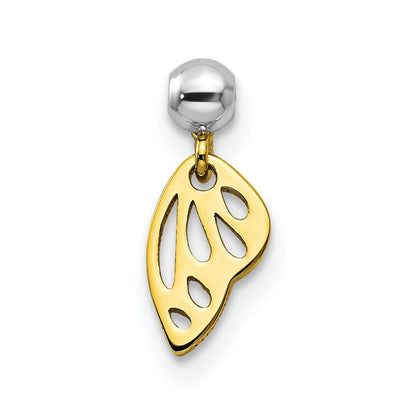 Sterlingsilber Mio Memento Rhodiniert Goldfarben Hängend Flügel Charm