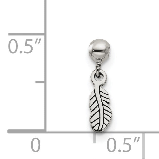 Sterlingsilber Mio Memento Hängend Feder Charm