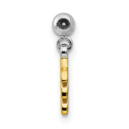 Sterlingsilber Mio Memento Rhodiniert Goldfarben Hängend Leave Charm