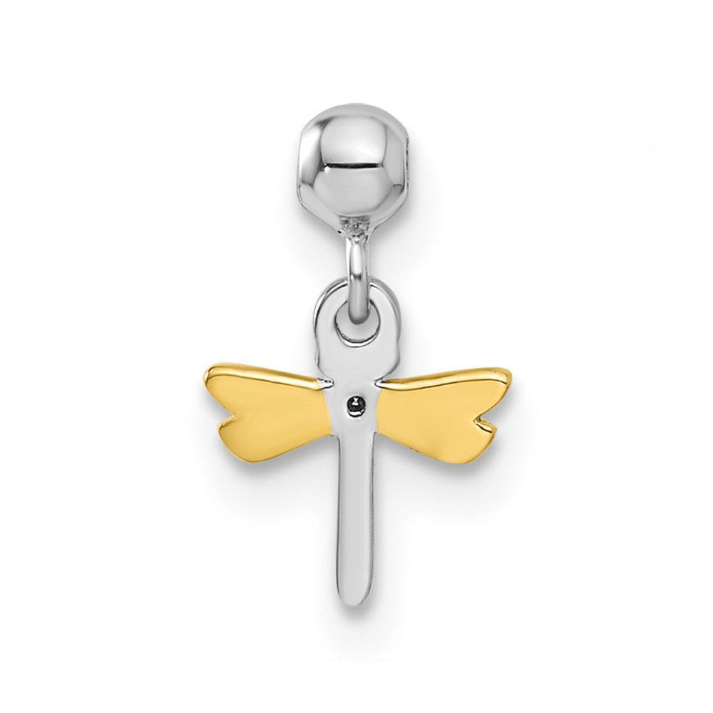 Sterlingsilber Mio Memento Rhodiniert Goldfarben Zirkonia Libelle Charm