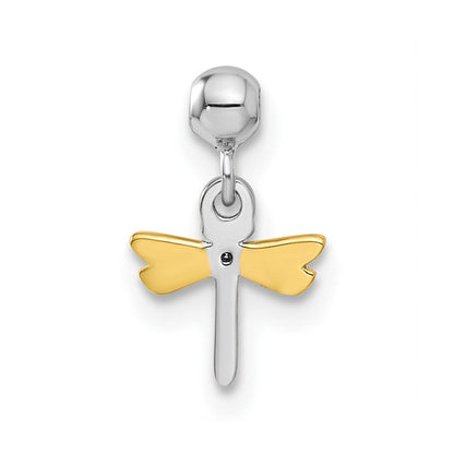 Sterlingsilber Mio Memento Rhodiniert Goldfarben Zirkonia Libelle Charm