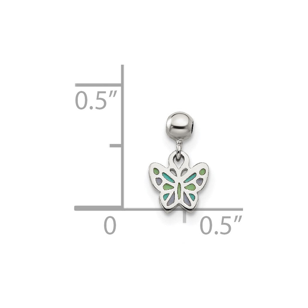 Sterlingsilber Mio Memento Emaille Hängend Schmetterling Charm