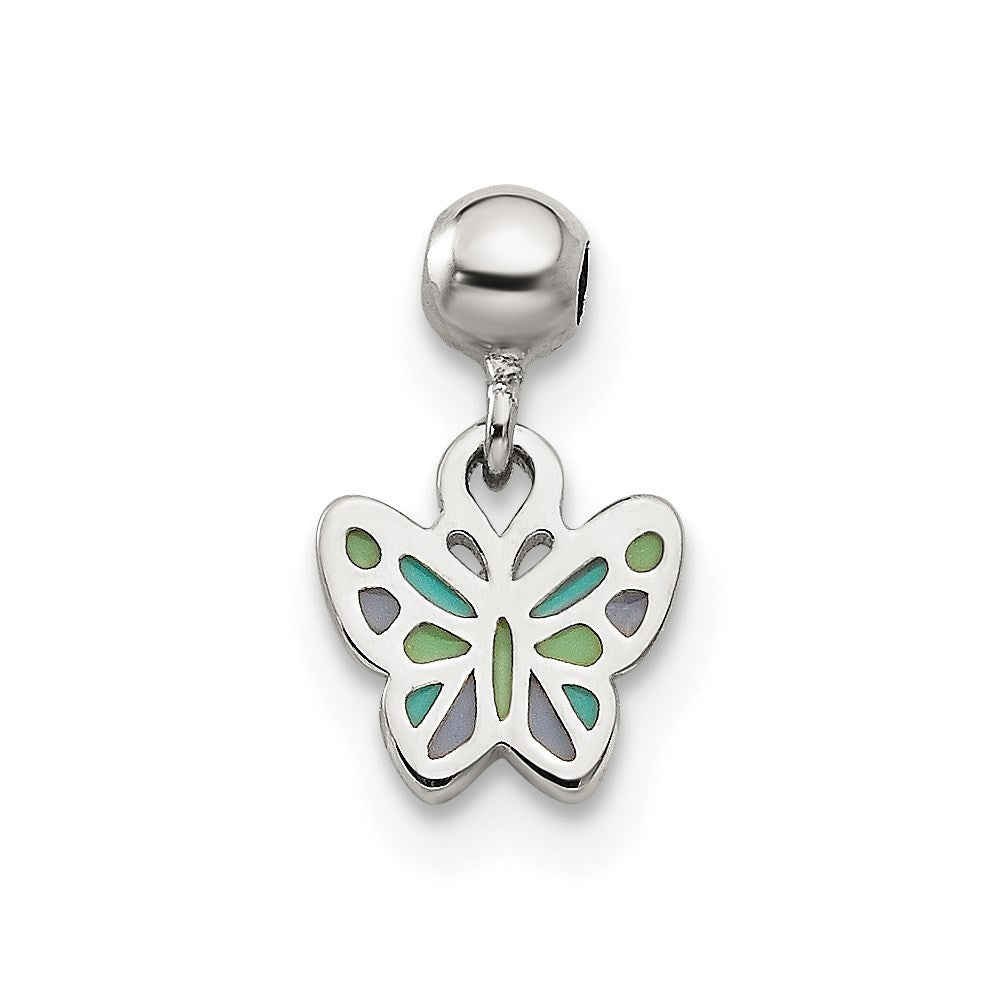 Sterlingsilber Mio Memento Emaille Hängend Schmetterling Charm