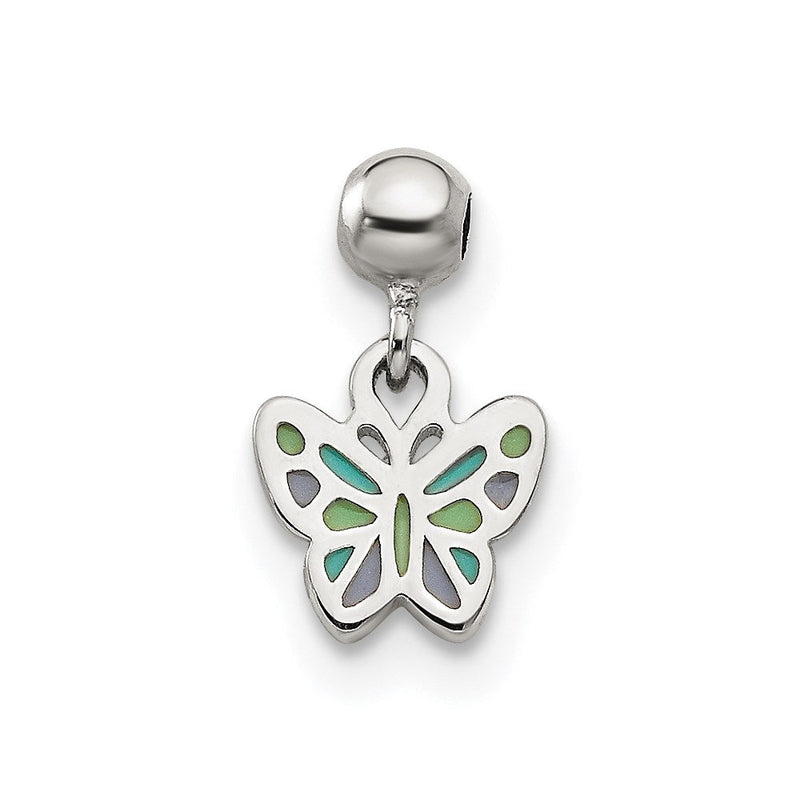 Sterlingsilber Mio Memento Emaille Hängend Schmetterling Charm