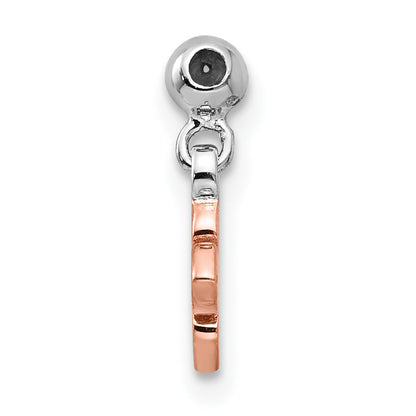 Sterlingsilber Mio Memento Rhodiniert Roséfarben Zirkonia Blume Charm