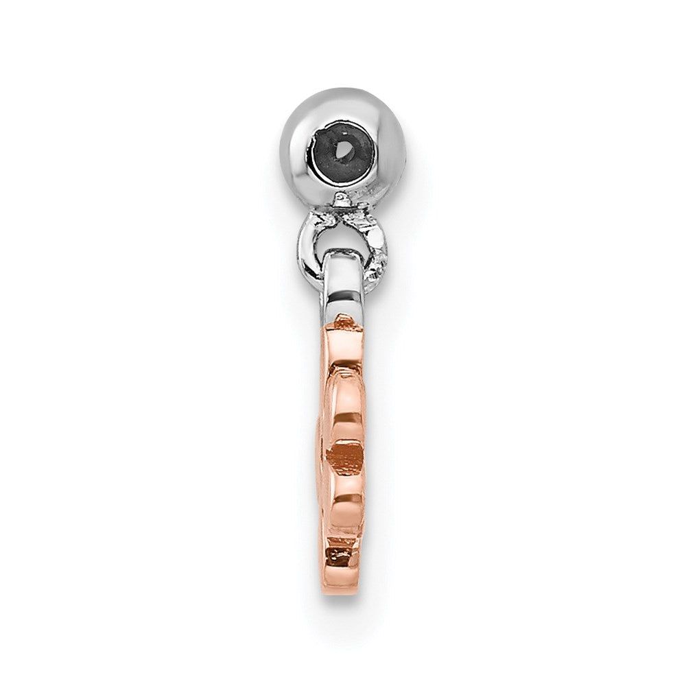 Sterlingsilber Mio Memento Rhodiniert Roséfarben Zirkonia Blume Charm