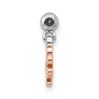 Sterlingsilber Mio Memento Rhodiniert Roséfarben Zirkonia Blume Charm