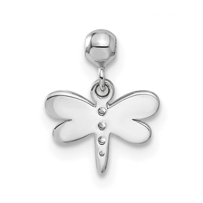 Sterlingsilber Mio Memento Emaille Zirkonia Hängend Libelle Charm