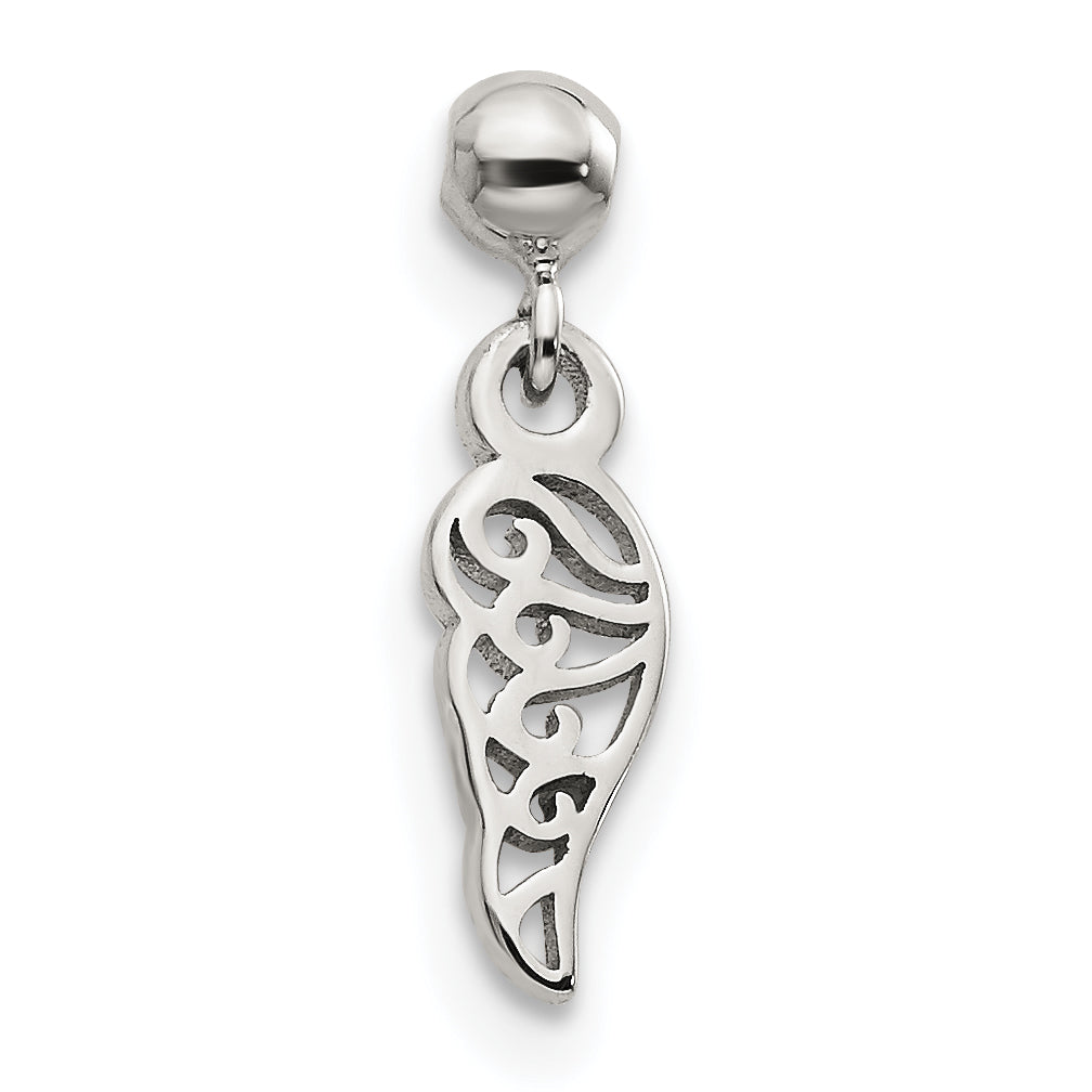Sterlingsilber Mio Memento Hängend Flügel Charm