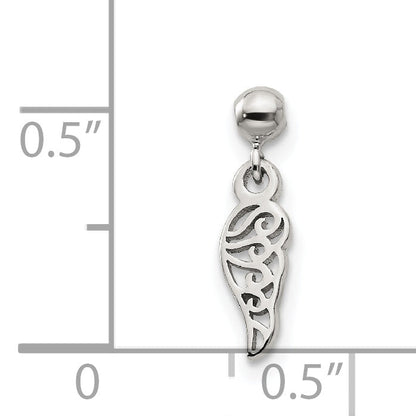 Sterlingsilber Mio Memento Hängend Flügel Charm