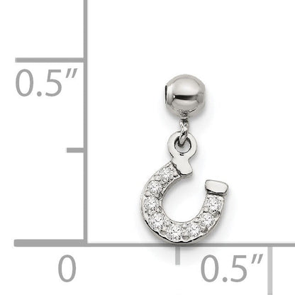 Sterlingsilber Mio Memento Zirkonia Hängend Hufeisen Charm