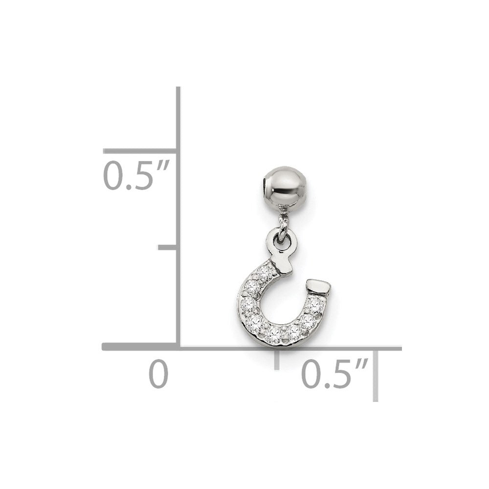 Sterlingsilber Mio Memento Zirkonia Hängend Hufeisen Charm