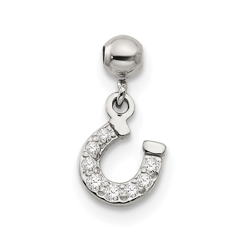 Sterlingsilber Mio Memento Zirkonia Hängend Hufeisen Charm