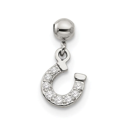Sterlingsilber Mio Memento Zirkonia Hängend Hufeisen Charm