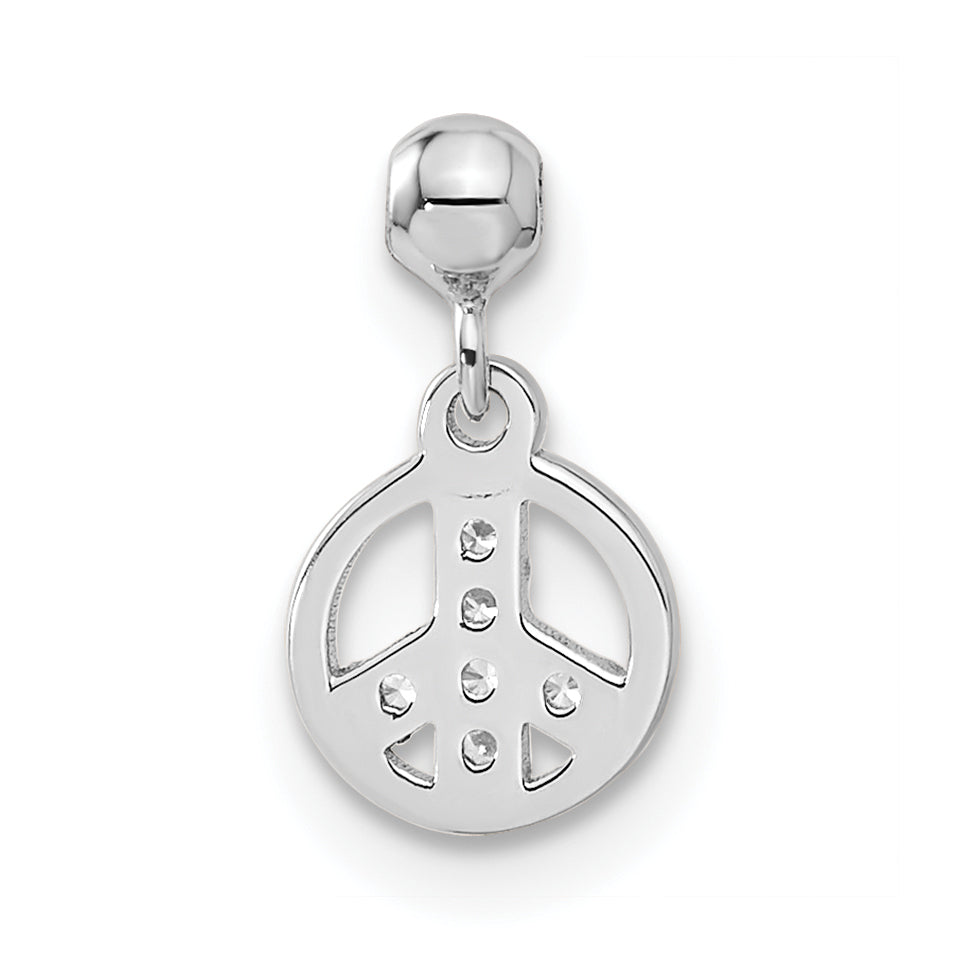 Sterlingsilber Mio Memento Zirkonia Hängend Frieden Charm