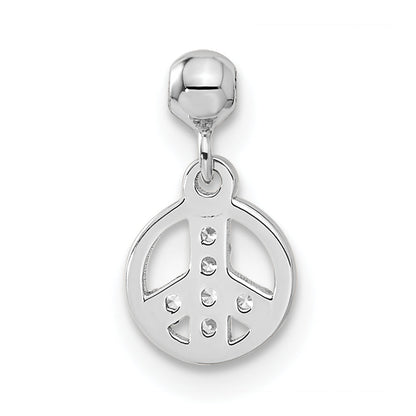 Sterlingsilber Mio Memento Zirkonia Hängend Frieden Charm