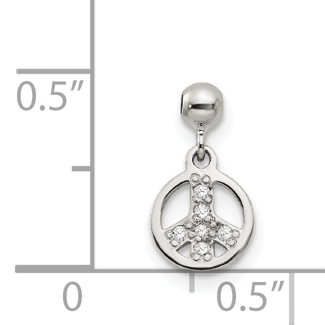 Sterlingsilber Mio Memento Zirkonia Hängend Frieden Charm