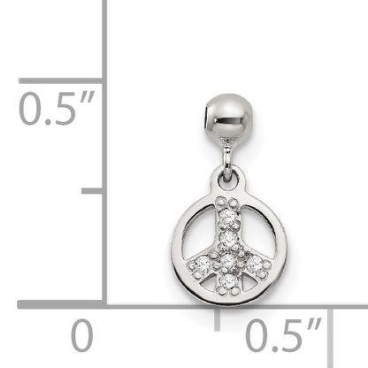 Sterlingsilber Mio Memento Zirkonia Hängend Frieden Charm
