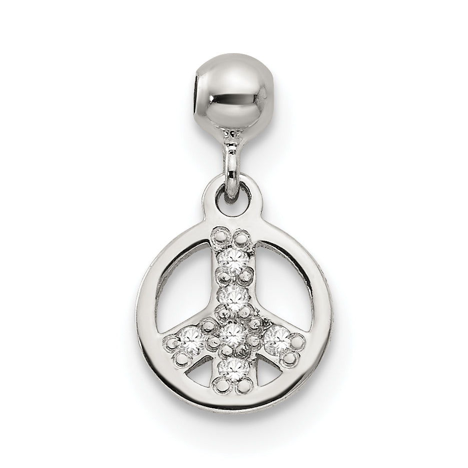 Sterlingsilber Mio Memento Zirkonia Hängend Frieden Charm