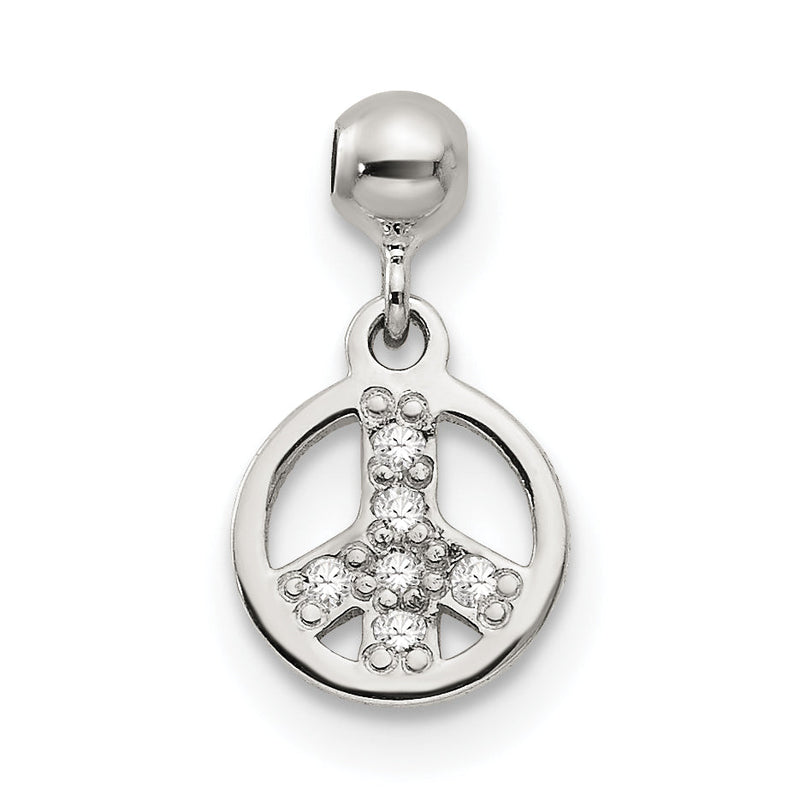Sterlingsilber Mio Memento Zirkonia Hängend Frieden Charm
