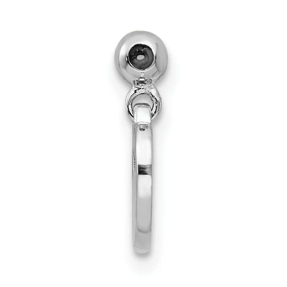 Sterlingsilber Mio Memento Rhodiniert Roséfarben Hängend Herz Charm