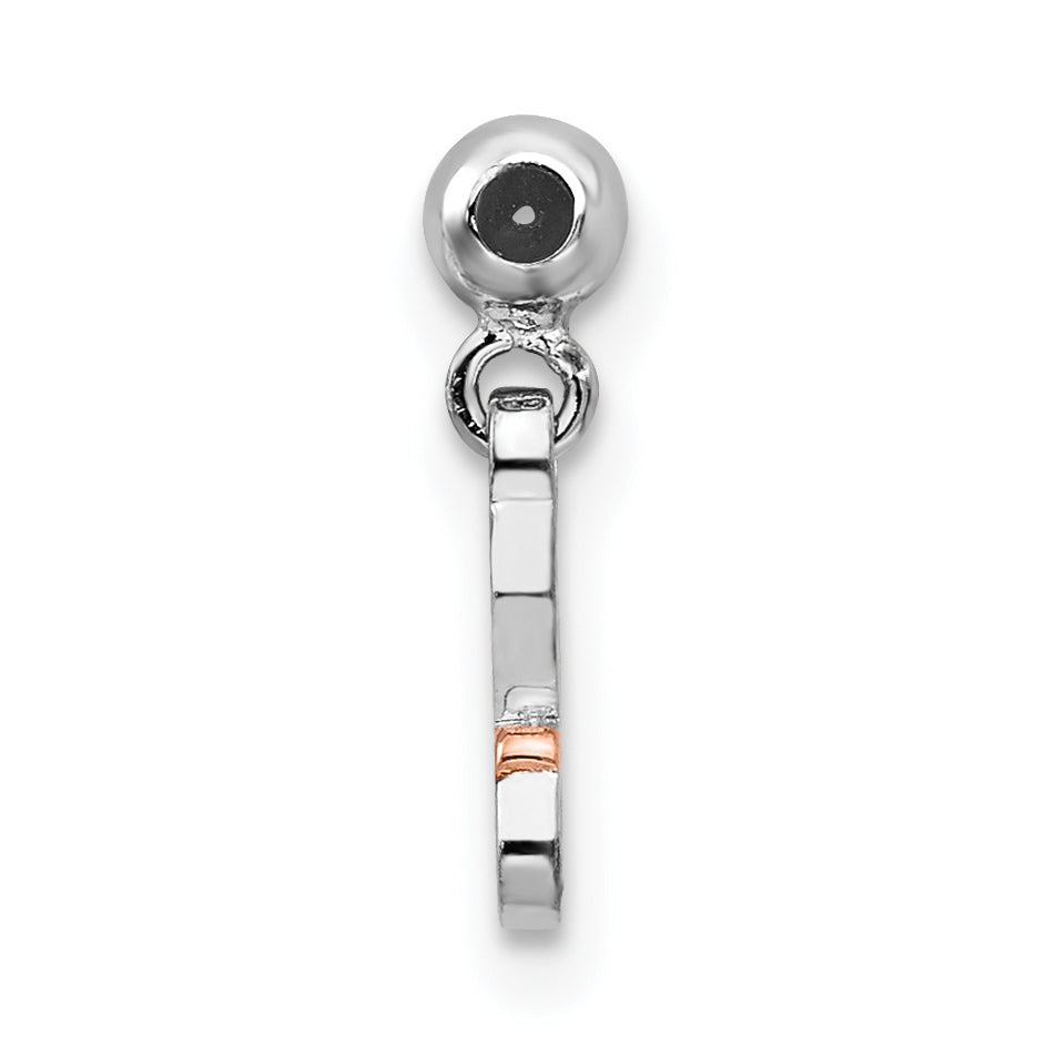 Sterlingsilber Mio Memento Rhodiniert Roséfarben Hängend Unendlichkeit Charm