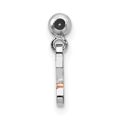 Sterlingsilber Mio Memento Rhodiniert Roséfarben Hängend Unendlichkeit Charm