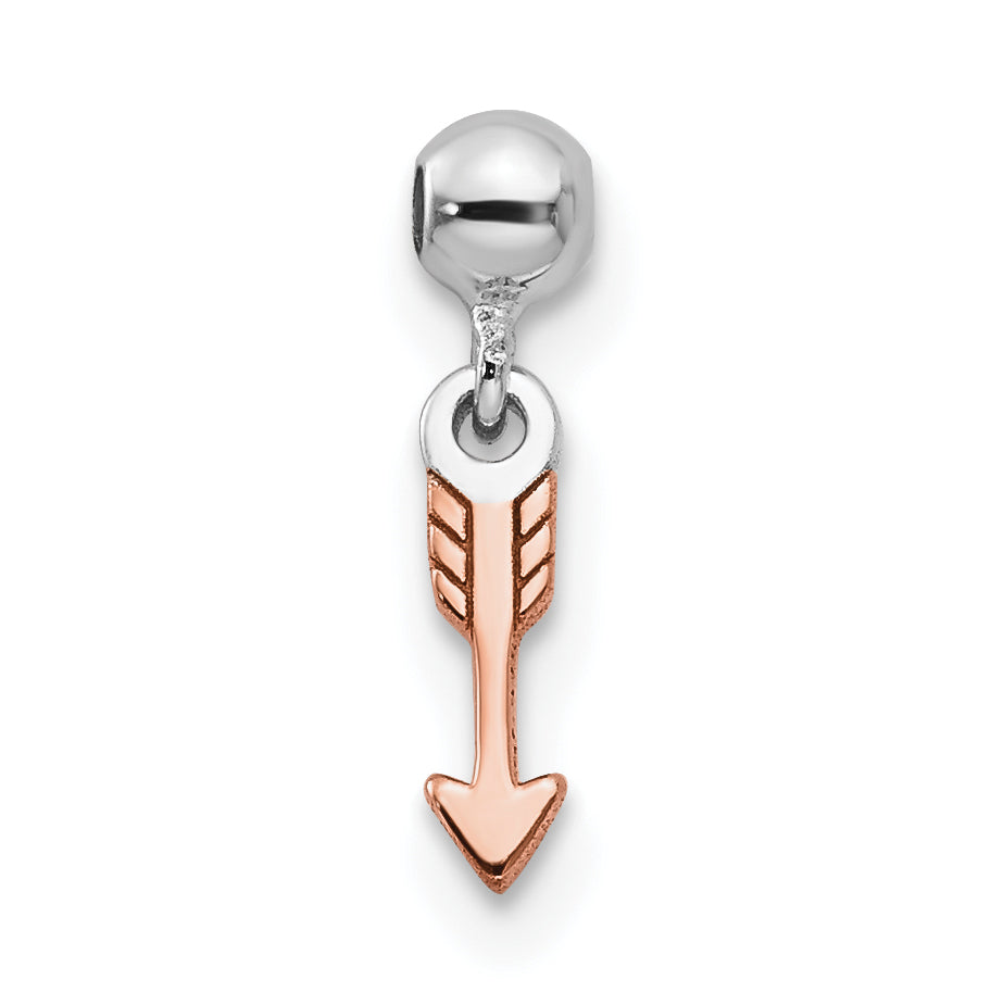 Sterlingsilber Mio Memento Rhodiniert Roséfarben Hängend Pfeil Charm