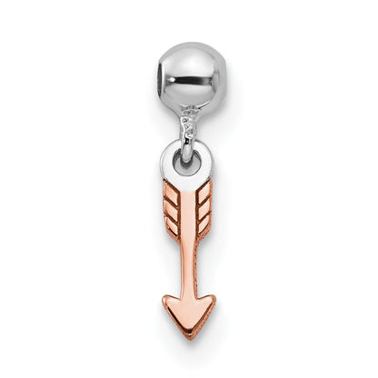 Sterlingsilber Mio Memento Rhodiniert Roséfarben Hängend Pfeil Charm