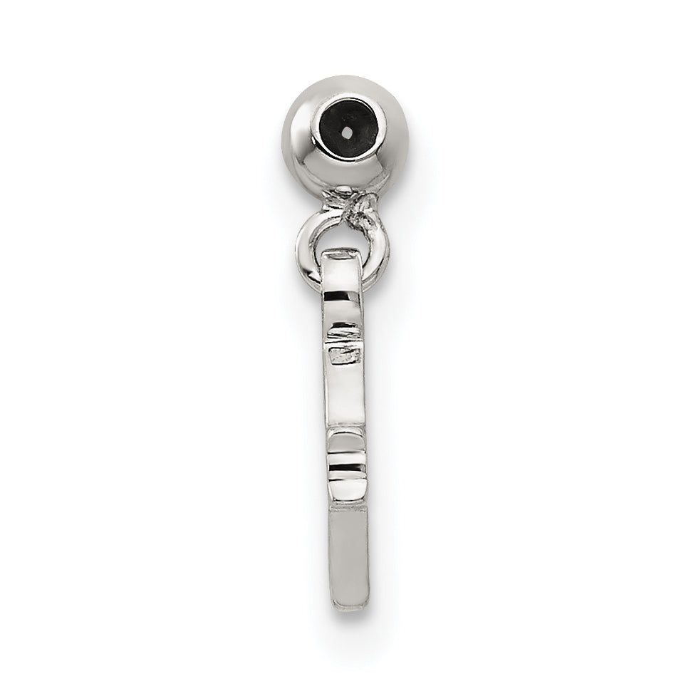 Sterlingsilber Mio Memento Hängend Schleife und Herz Pfeil Charm
