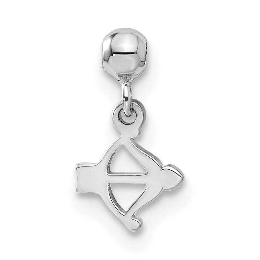Sterlingsilber Mio Memento Hängend Schleife und Herz Pfeil Charm