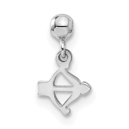 Sterlingsilber Mio Memento Hängend Schleife und Herz Pfeil Charm