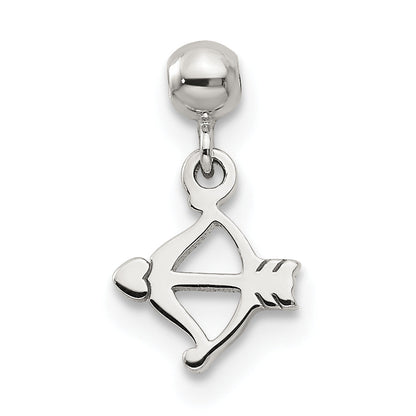 Sterlingsilber Mio Memento Hängend Schleife und Herz Pfeil Charm