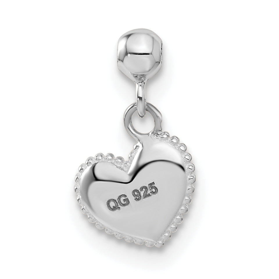 Sterlingsilber Mio Memento Emaille Hängend Liebe Herz Charm