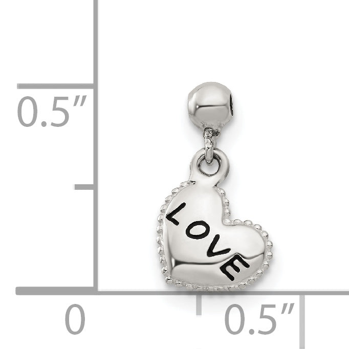 Sterlingsilber Mio Memento Emaille Hängend Liebe Herz Charm
