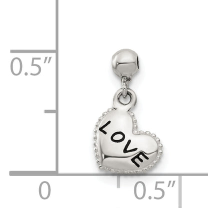 Sterlingsilber Mio Memento Emaille Hängend Liebe Herz Charm